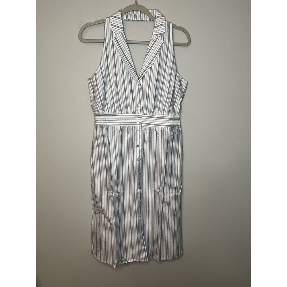 Women’s Simply Noelle blue striped halter neck dress size S/M